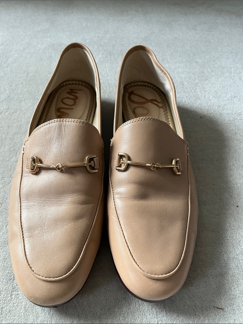 Sam Edelman Men’s Beige Leather Bit Loafers